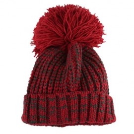 CHIC POM POM EMBELLISHED KNITTED HAT FOR CHILD (RED)