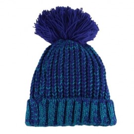 CHIC POM POM EMBELLISHED KNITTED HAT FOR CHILD (BLUE)