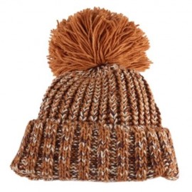 CHIC POM POM EMBELLISHED KNITTED HAT FOR CHILD (CAMEL)