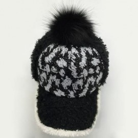 CHIC PAILLETTE AND DOWNY BALL DECORATED BASEBALL CAP FOR MEN AND WOMEN (BLACK)