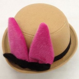 CUTE RABBIT EAR SHAPE AND BOWKNOT DECORATED FELT HAT FOR WOMEN (BEIGE)
