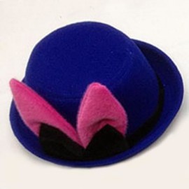 CUTE RABBIT EAR SHAPE AND BOWKNOT DECORATED FELT HAT FOR WOMEN (BLUE)