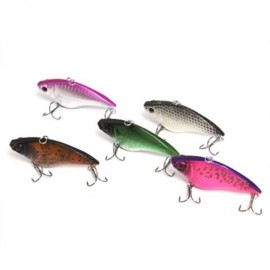 5PCS HARD FISH SHAPE ARTIFICIAL CRANK BAIT OUTDOOR FISHING TOOL (COLORMIX)