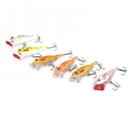 6pcs Fish Shape Artificial Crank Bait Outdoor Fishing Equipment (COLORMIX)