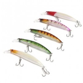 5pcs Hard Fish Shape Artificial Crank Bait Outdoor Fishing Equipment (COLORMIX)