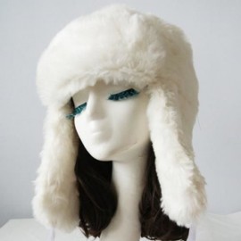 CHIC FLUFFY FLUFF AND RIBBONS DECORATED TRAPPER HAT FOR WOMEN (WHITE)