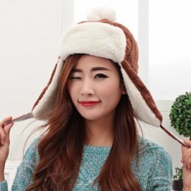 CHIC DOWNY BALL DECORATED PLUSH TEXTURE TRAPPER HAT FOR WOMEN (COFFEE)