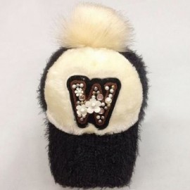 CUTE FLOWER AND FAUX PEARL DECORATED LETTER W PATTERN DOWNY HAT FOR WOMEN (DEEP GRAY)