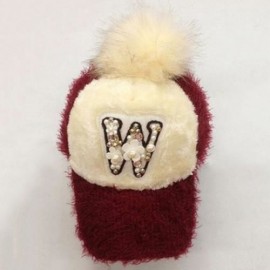 CUTE FLOWER AND FAUX PEARL DECORATED LETTER W PATTERN DOWNY HAT FOR WOMEN (RED)