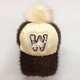 CUTE FLOWER AND FAUX PEARL DECORATED LETTER W PATTERN DOWNY HAT FOR WOMEN (COFFEE)