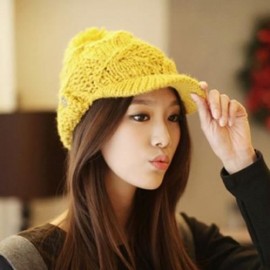CHIC BUTTON DECORATED SOLID COLOR KNITTED VISOR FOR WOMEN (COLOR ASSORTED)