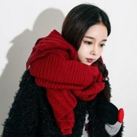 EXQUISITE PLAIT DESIGN SOLID COLOR SCARF FOR WOMEN (RED)
