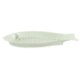 FISH SHAPE WHEAT STRAW DUMPLING DISH WITH SEASONING PLATE (GREEN)