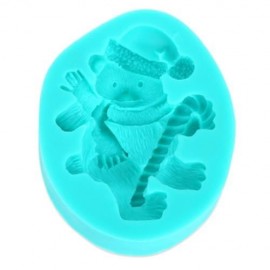 CHRISTMAS POLAR BEAR SILICONE FONDANT CAKE CHOCOLATE MOLD BAKING TOOL (GREEN)