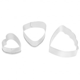 3PCS RANUNCULUS FLOWER STAINLESS STEEL SUGARCRAFT FONDANT CAKE CUTTER BAKING MOLD (SILVER)