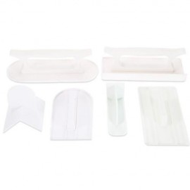 TANGCHU 6PCS PLASTIC FONDANT CAKE SMOOTHER CREAM ICING POLISHER TOOL (WHITE)
