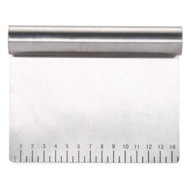 STAINLESS STEEL DOUGH PIZZA CAKE SCRAPER CUTTER PASTRY SLICER (SILVER)