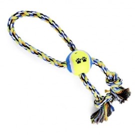 TRAINING GADGET DURABLE CHEW COTTON KNOT PET ROPE TOY (COLORMIX)