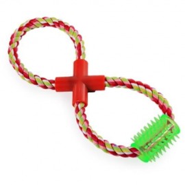 DURABLE CHEW EIGHT SHAPE COTTON KNOT PET ROPE TOY (COLORMIX)