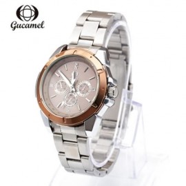 GUCAMEL BL056 WOMEN QUARTZ WATCH DECORATIVE SUB-DIAL LUMINOUS WRISTWATCH (KHAKI)