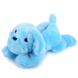 STUFFED CUTE FLASHING DOG PLUSH DOLL TOY GIFT FOR BABY (BLUE)