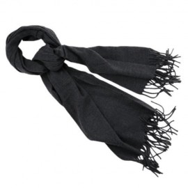 STYLISH PURE COLOR TASSEL DESIGN LADIES WARM SCARF (DEEP GRAY)