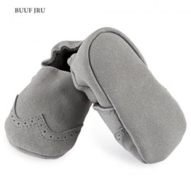 BUUF JRU BRIEF STYLE SOFT SOLE SOLID SLIPPERS FOR BABIES (LIGHT GRAY)