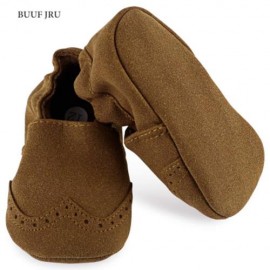 BUUF JRU BRIEF STYLE SOFT SOLE SOLID SLIPPERS FOR BABIES (BROWN)