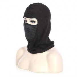 WINTER OUTDOOR THERMAL FLEECE HAT WINDPROOF NECK CAP (BLACK)