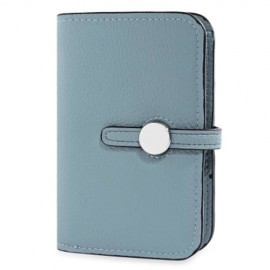 GUAPABIEN CASUAL PURE COLOR HASP ZIPPER DESIGN CARD HOLDER LADIES MINI WALLET (BLUE)