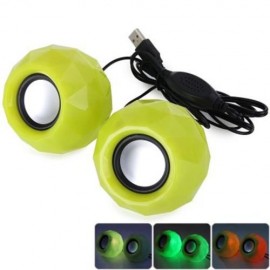 POPUPINE M01 2PCS USB POWERED LED SHINING SPEAKER FOR MOBILE PHONE PC (YELLOW)