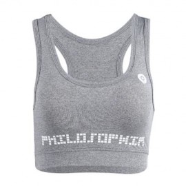 WOMEN FULL COVERAGE RACERBACK SPORT YOGA RUNNING BRA (GRAY)