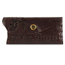 CHINESE CHARACTERS DESIGN UNISEX SNAP FASTENER WALLET (COFFEE)