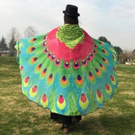 CHIFFON PEACOCK FEATHER PASHMINA SCARF CAPE (TUTTI FRUTTI)