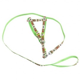 CASUAL ADJUSTABLE NYLON PET DOGS AND CATS HARNESS LEASH (GREEN)