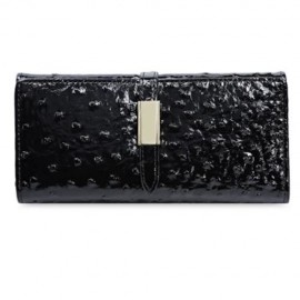 GUAPABIEN CUTE CARTOON ANIMAL OSTRICH PATTERN CARD HOLDER CLUTCH WALLET (BLACK)