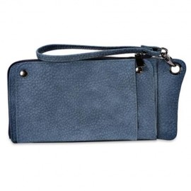 MULTI-FUNCTIONAL PU LEATHER HORIZONTAL TOTE WALLET (BLUE)