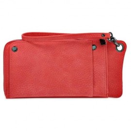 MULTI-FUNCTIONAL PU LEATHER HORIZONTAL TOTE WALLET (RED)