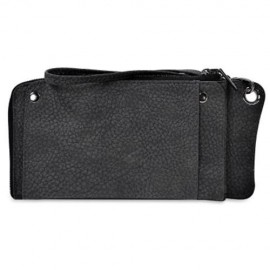 MULTI-FUNCTIONAL PU LEATHER HORIZONTAL TOTE WALLET (DEEP GRAY)