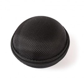 EVA ROUNDNESS EARPHONES ACCESSORY STORAGE ZIPPER BOX (BLACK)