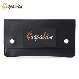 GUAPABIEN CONCISE DESIGN RIVET ELEMENT LEATHER LONG WALLET (BLACK)
