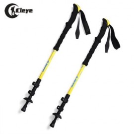 CLEYE PAIRED 3 JOINT TREKKING STRAIGHT SHANK ALPENSTOCK (YELLOW)