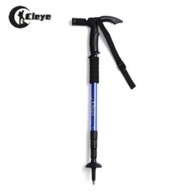 CLEYE 4 JOINT TREKKING STRAIGHT ALPENSTOCK WITH LED LIGHT (BLUE)