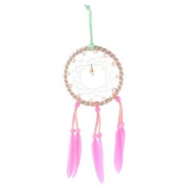 FRESH STYLE PINK FEATHER DREAM CATCHER HANGING DECOR (PINK)
