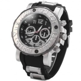 SHOW FINE ST - 1324 MALE QUARTZ WRIST WATCH ROUND DIAL LIFE WATER RESISTANT (SILVER)