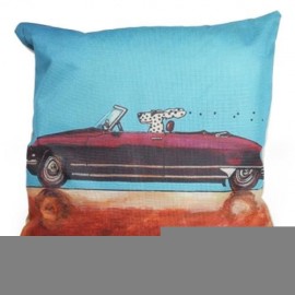 CARTOON DOG COTTON LINEN PILLOW CUSHION CASE HOME DECOR (TYPE B)