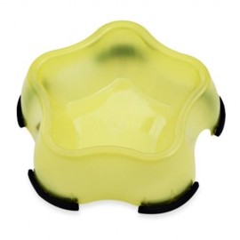 TRANSPARENT SKID PENTAGRAM PET DOG CAT SINGLE FEEDER BOWL (YELLOW)