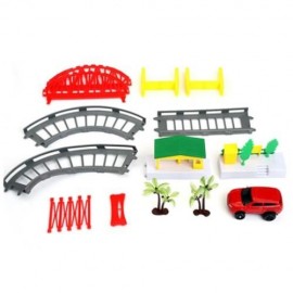 CHILDREN DIY RAIL CAR RACING TRACK BUILDING BLOCK TOY (COLORMIX)