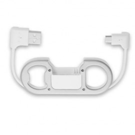 MICRO USB CHARGING CABLE BOTTLE OPENER KEYCHAIN 3 IN 1 (WHITE)