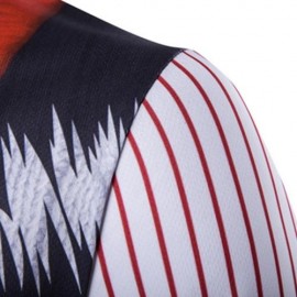 CREW NECK 3D CHRISTMAS BOW TIE COSTUME FAUX TWINSET PRINT T-SHIRT (COLORMIX)